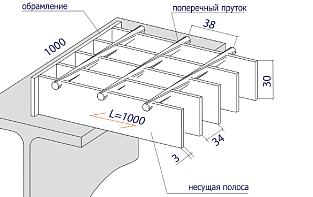 Сварной решетчатый настил SP 34х38/30х3 Zn 1000/1000 мм